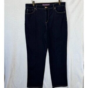 Gloria Vanderbilt Dark Blue Jeans Sz 12 Short Amanda Straight Leg Inseam 28.5"